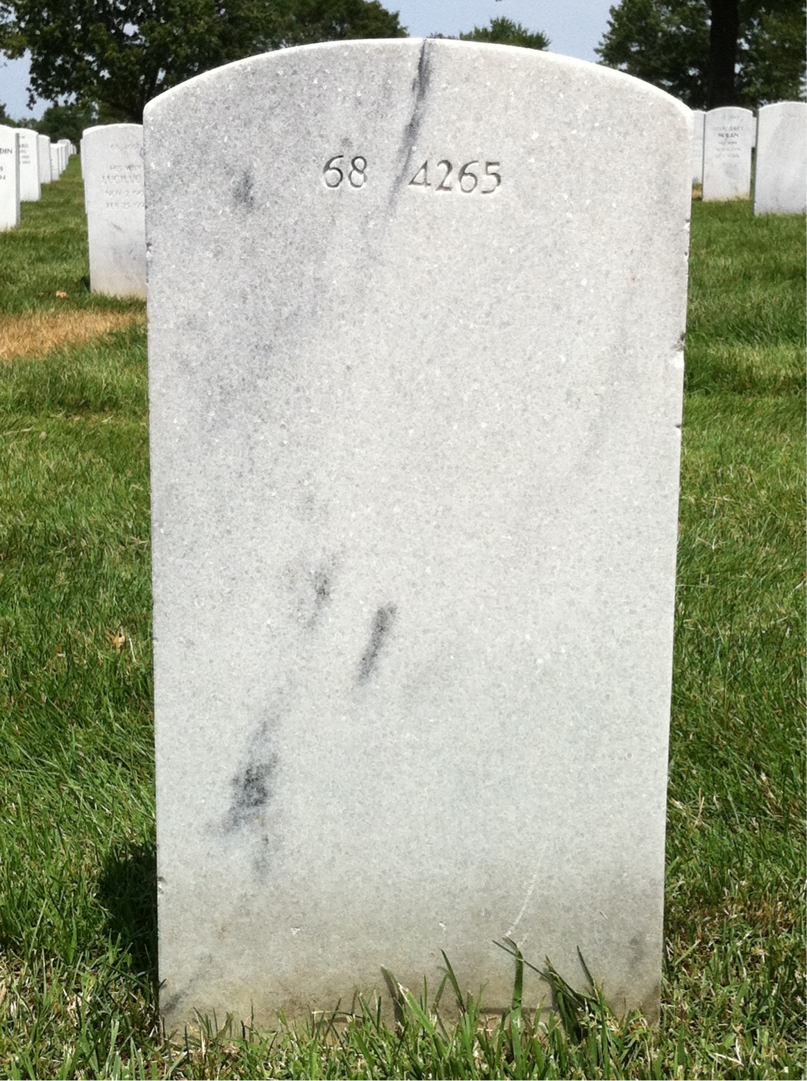 Back of headstone — Aubrey Allen