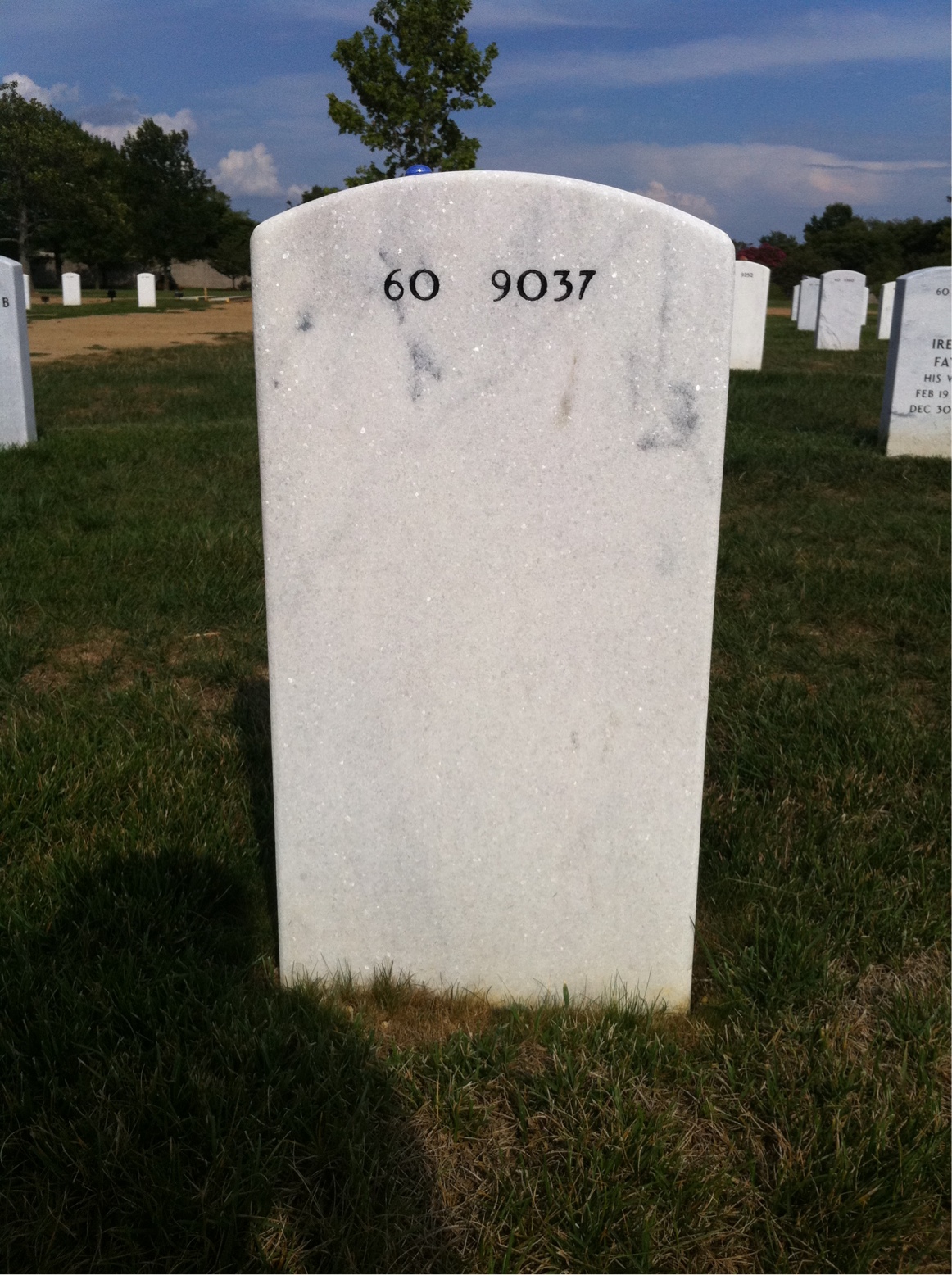 Back of headstone — Jerome Mccauley