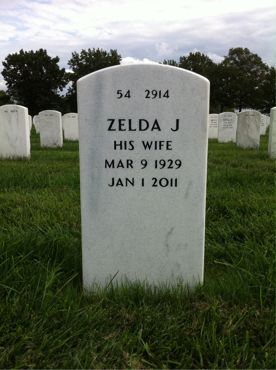 Back of headstone — Oliver Mayville