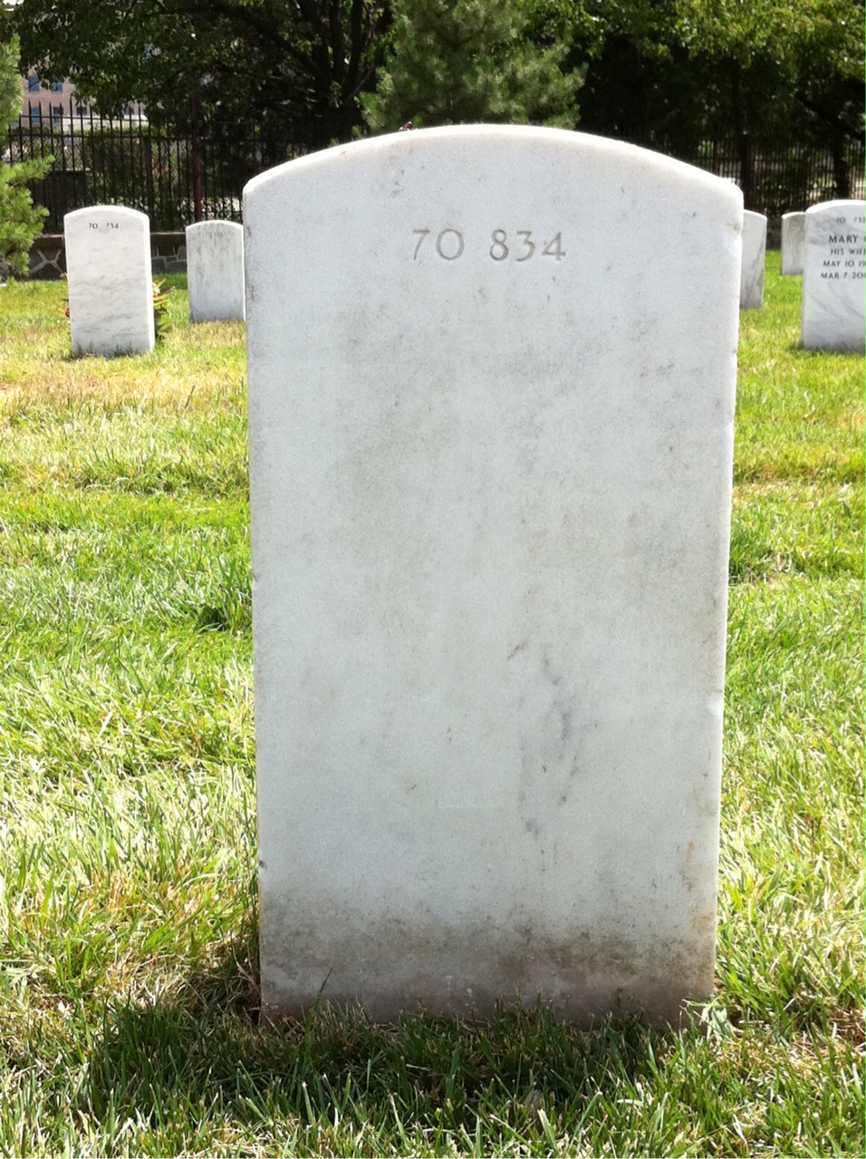 Back of headstone — William Ernest Scott