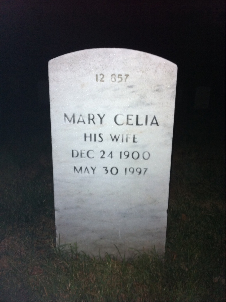 Back of headstone — Granville Boul