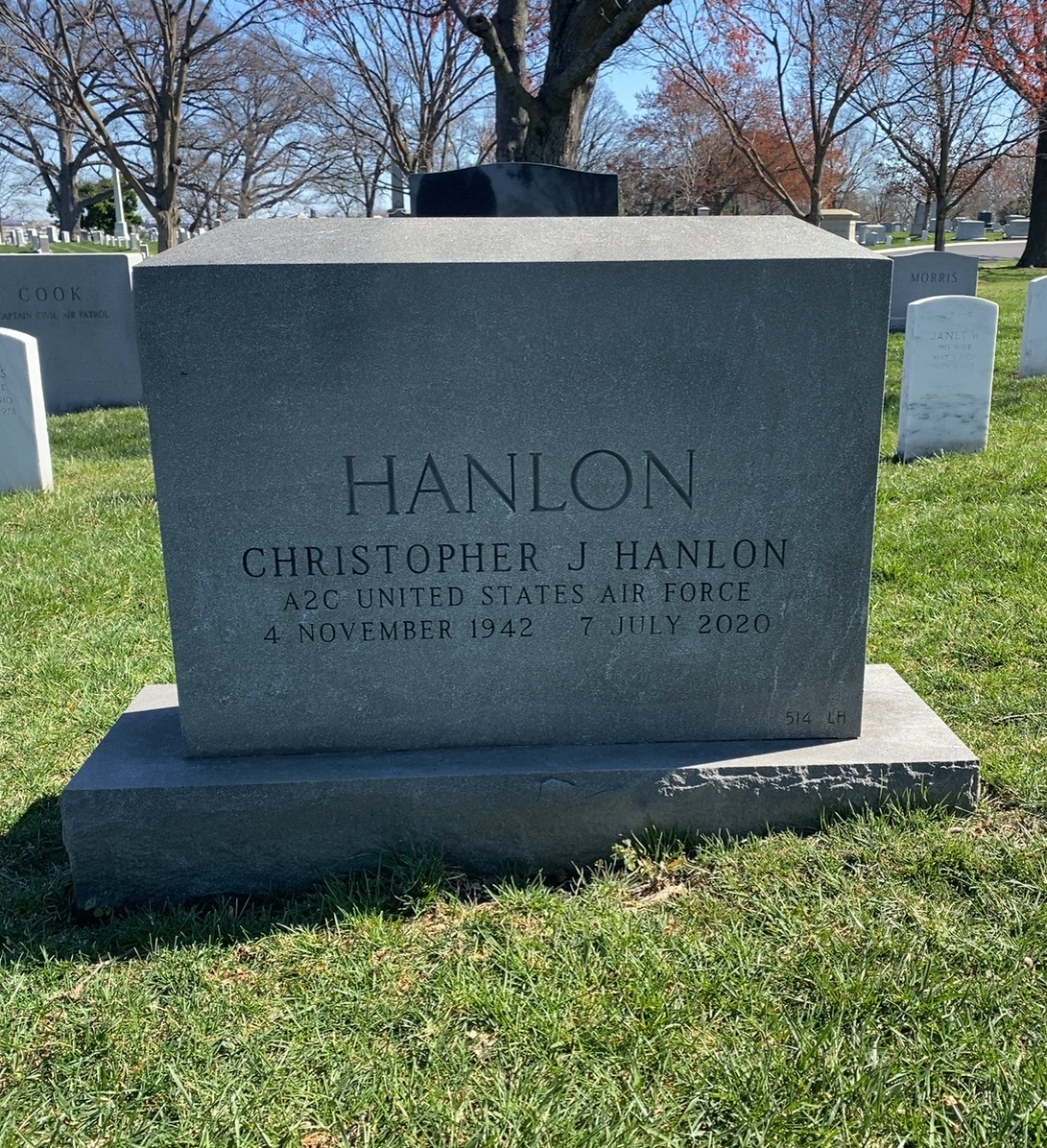 Back of headstone — Alfred Hanlon