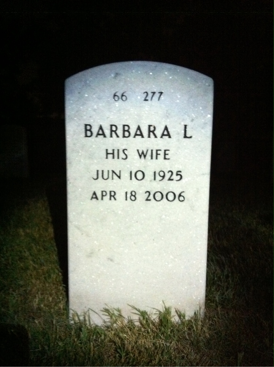 Back of headstone — Arthur Looper