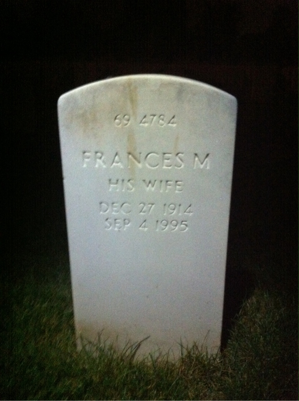 Back of headstone — Anthony Modafferi
