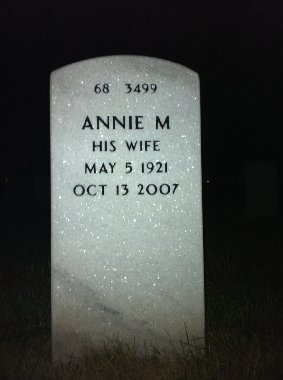 Back of headstone — Andrew Lewis