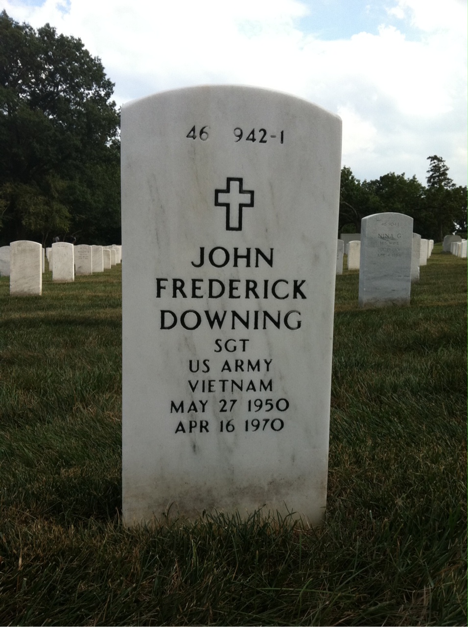 Back of headstone — George Downing