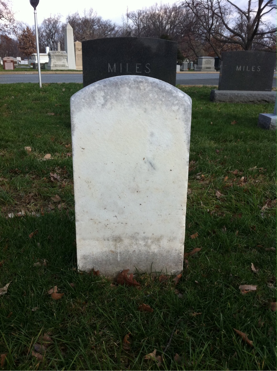 Back of headstone — Sarah Myers