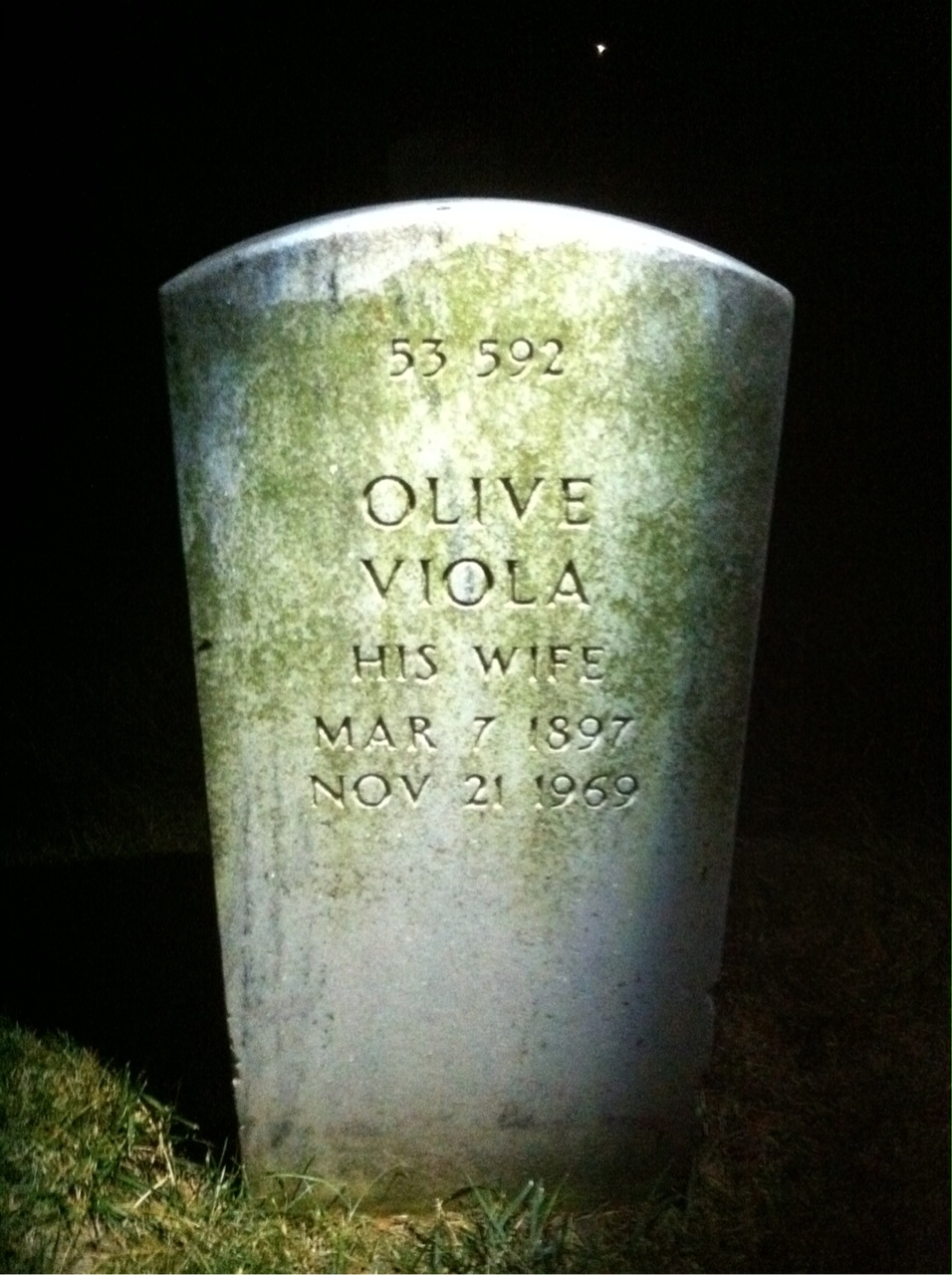 Back of headstone — Coleman Bado