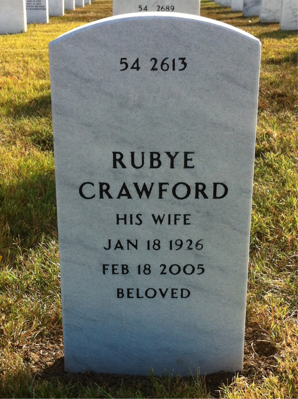 Back of headstone — Harold Hayward