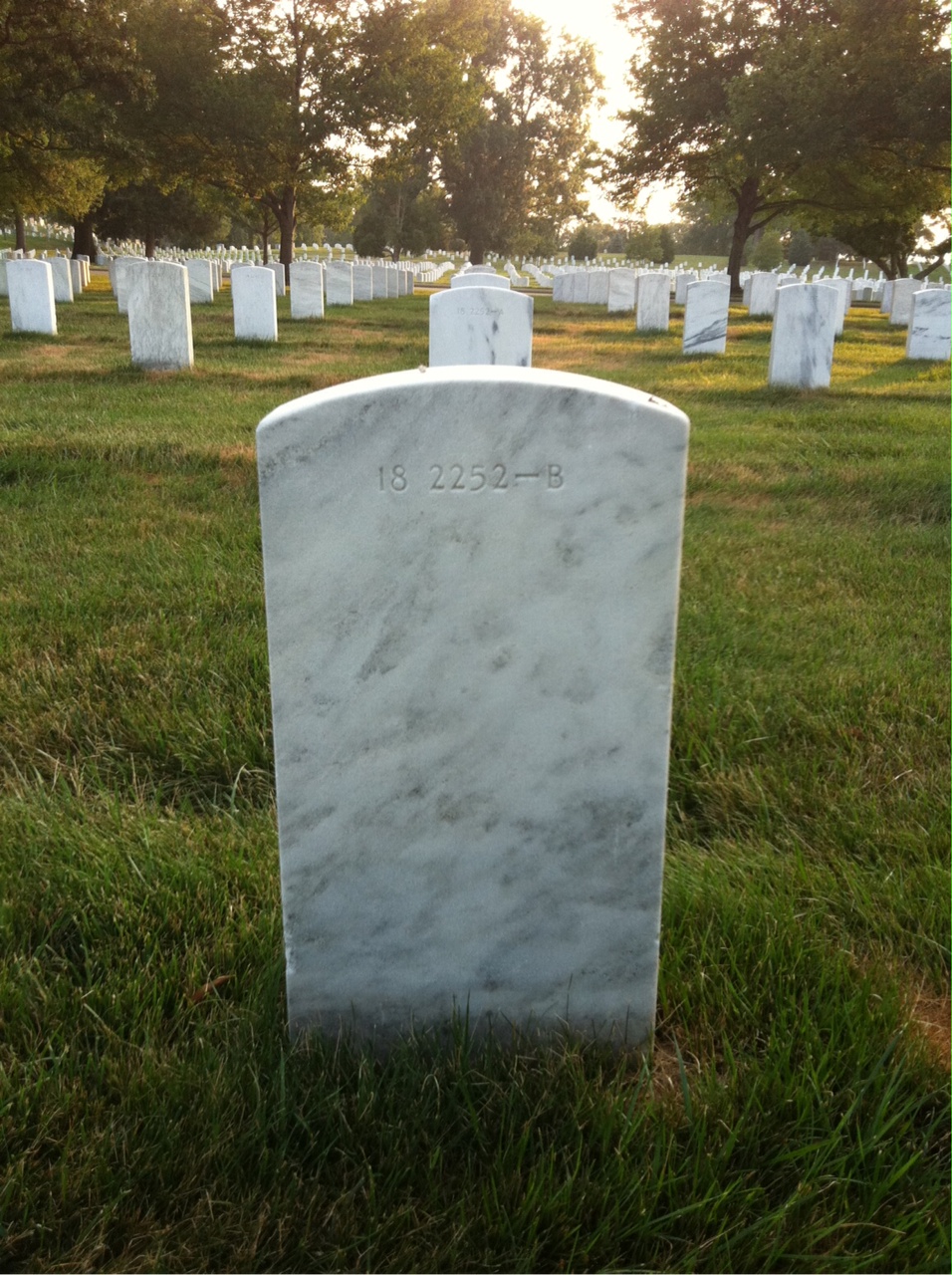 Back of headstone — Robert Adams