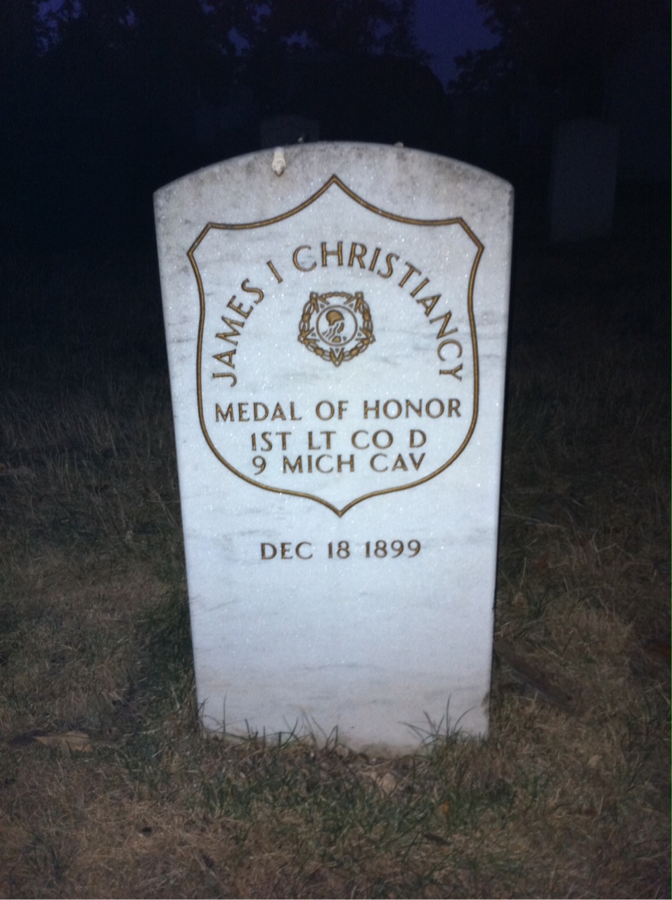 Headstone of James I. Christiancy