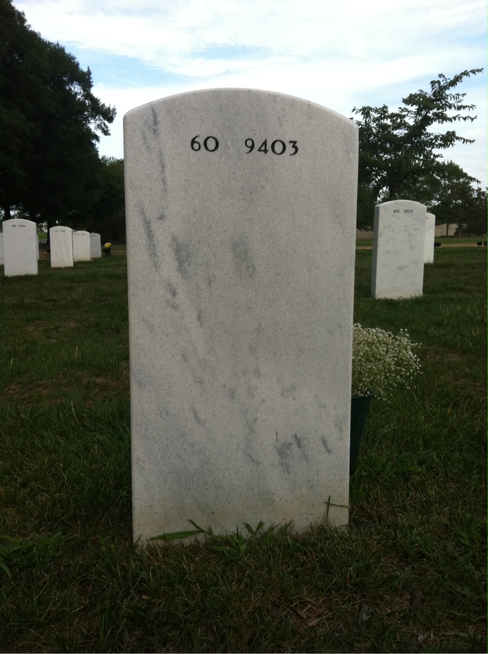Back of headstone — Melvin Musgray
