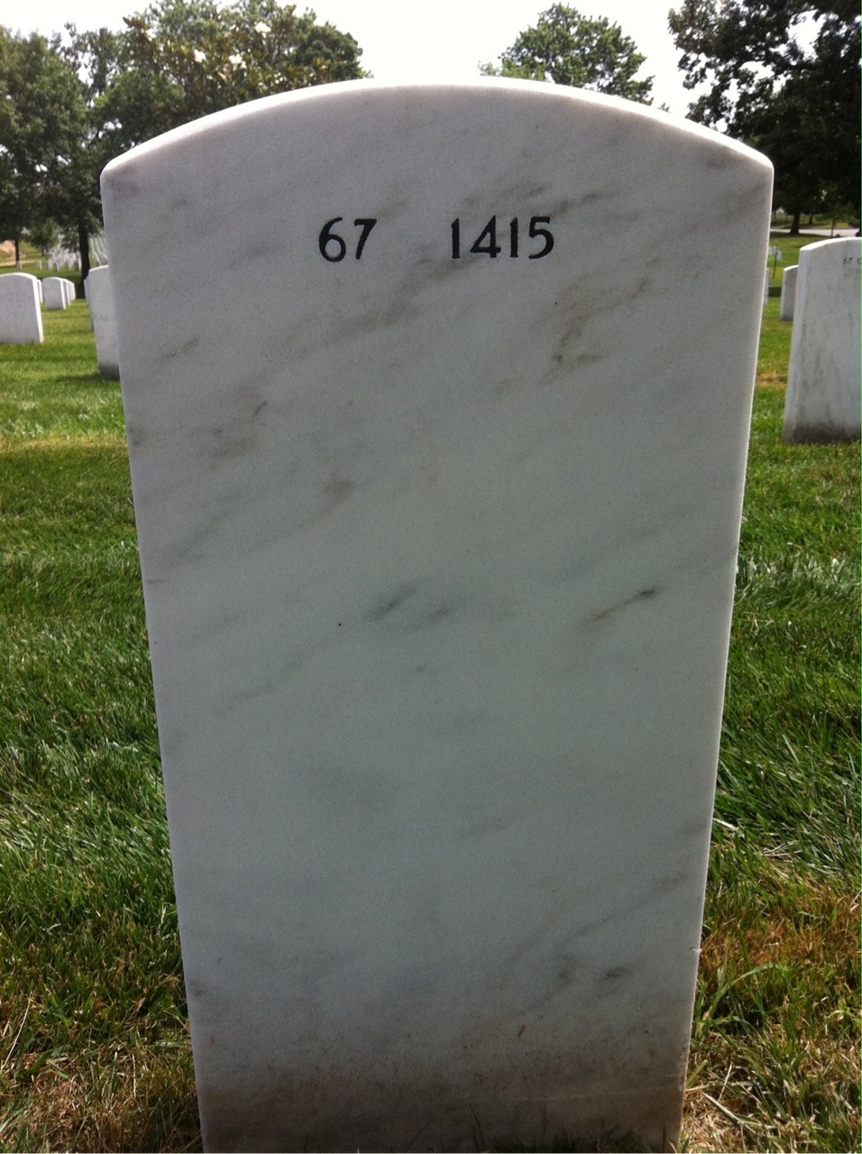 Back of headstone — Daniel Davis