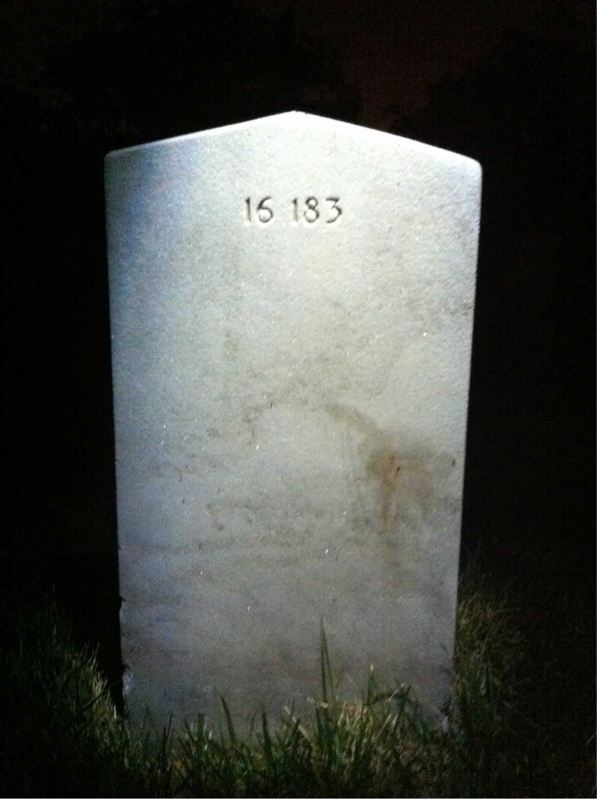 Back of headstone — Aaron Morris