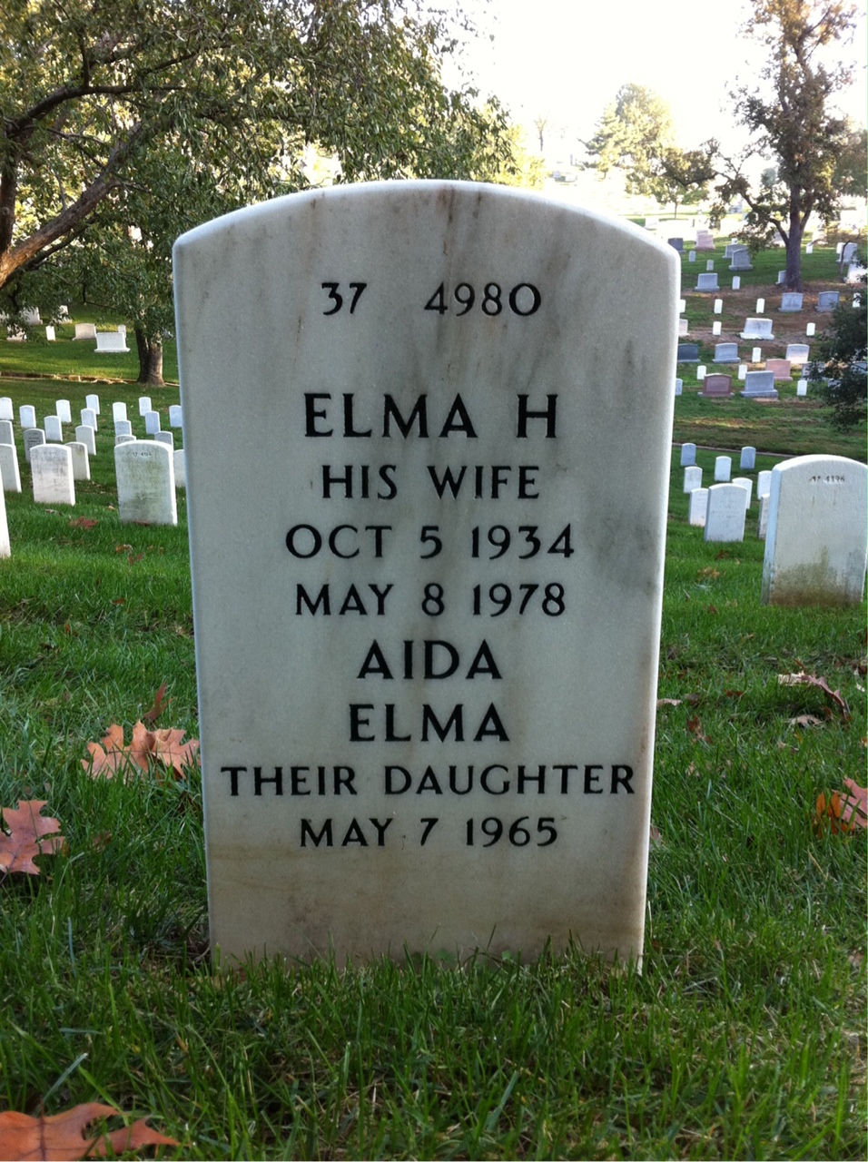 Back of headstone — Santos Luna