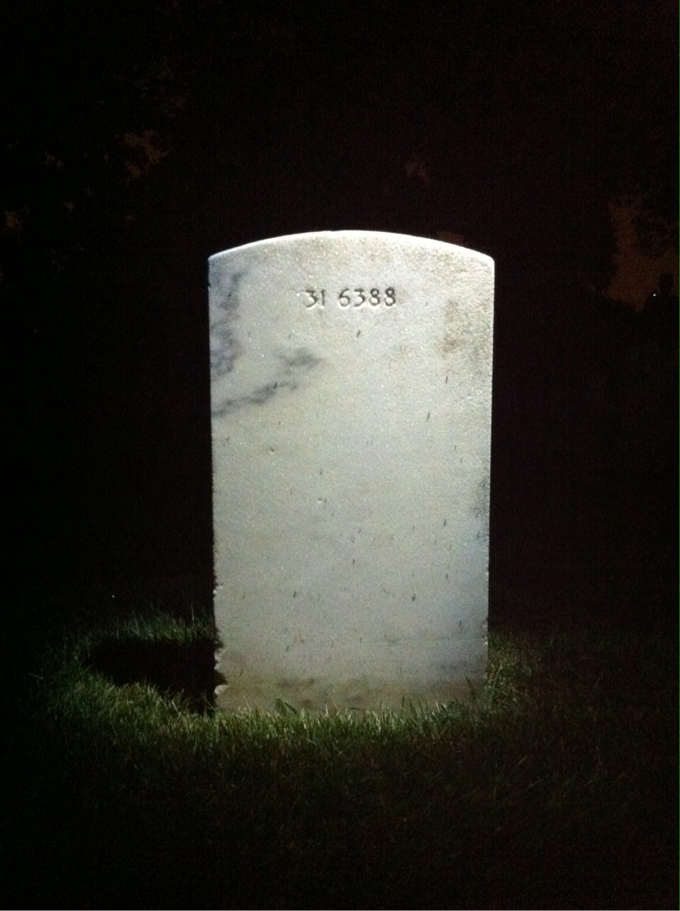 Back of headstone — Marcellus Artis