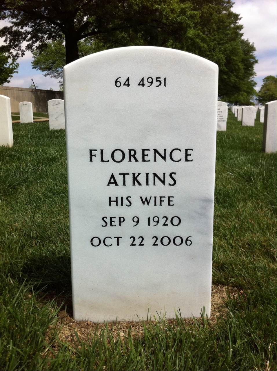 Back of headstone — Wallace Wilson