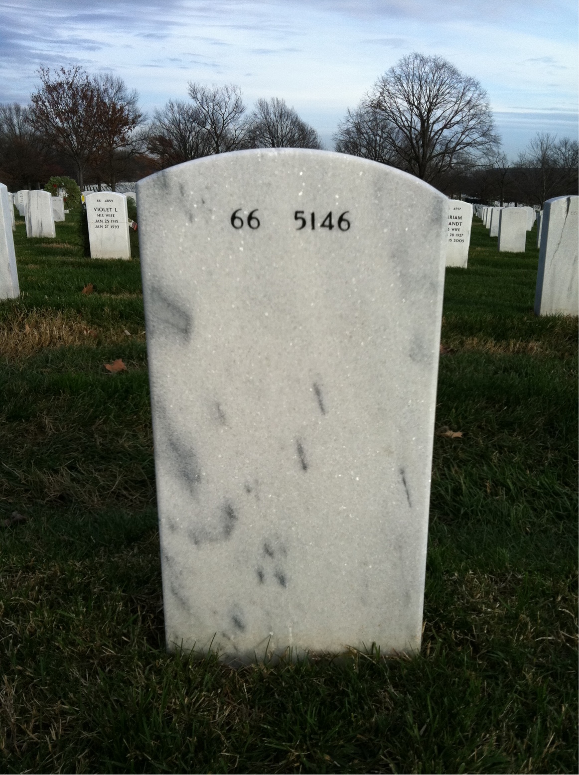 Back of headstone — Wallace Earl Powell