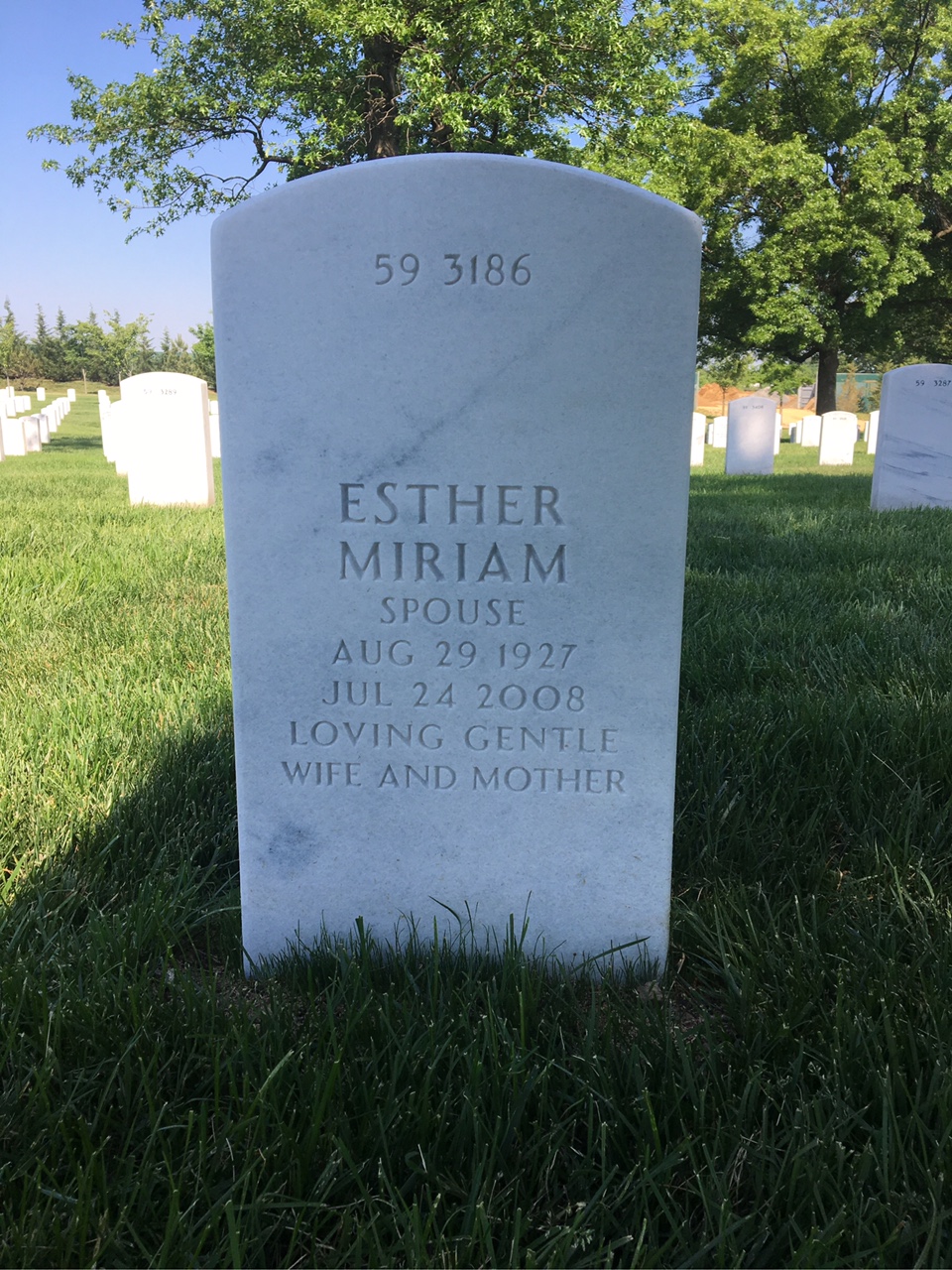 Back of headstone — Joseph Auge