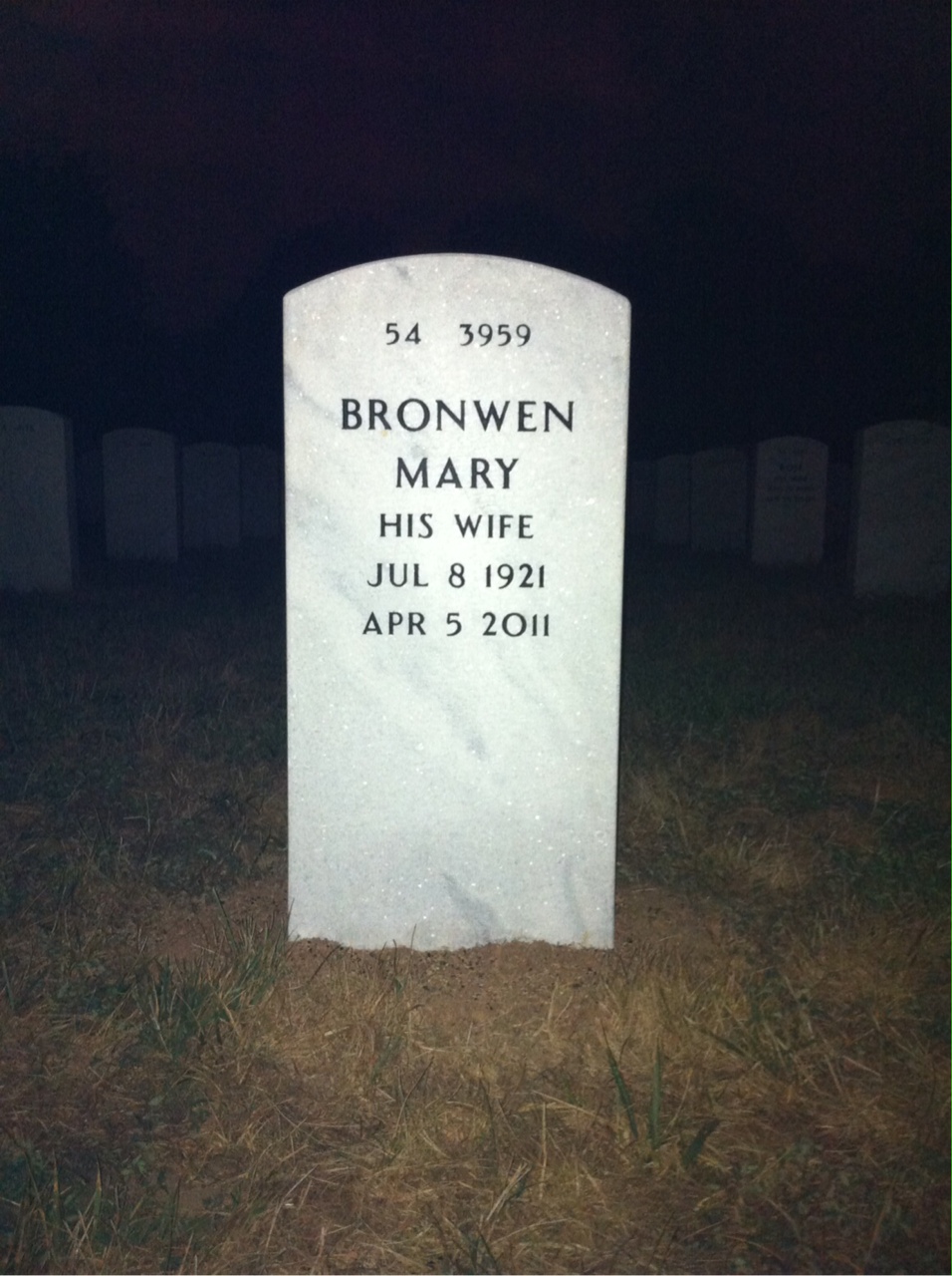 Back of headstone — Mitchell Hubbard