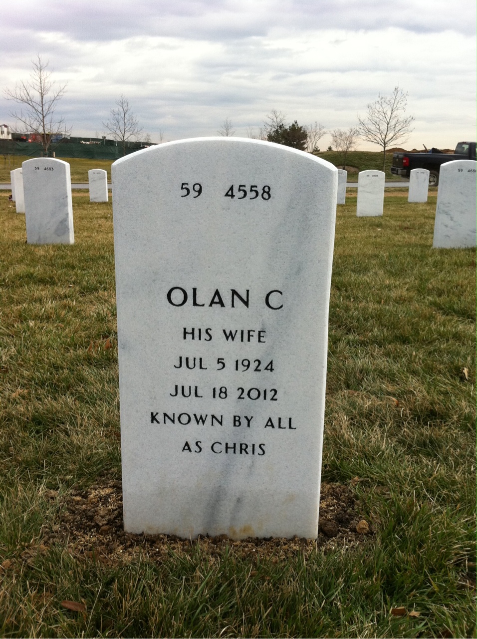 Back of headstone — Lloyd Aronson