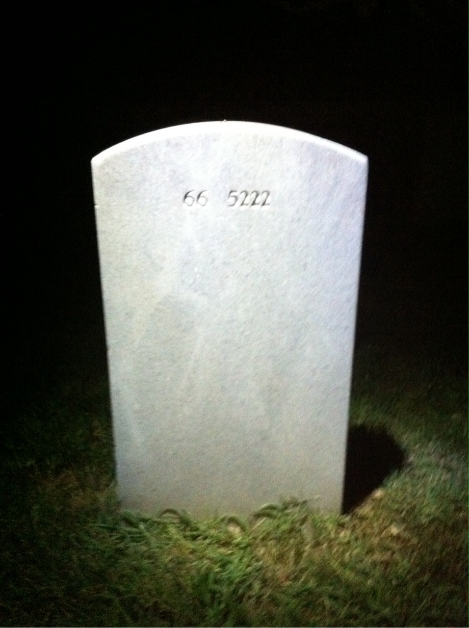 Back of headstone — John F Dellinger