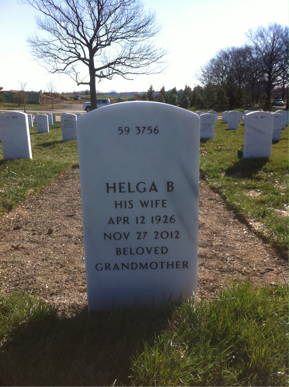 Back of headstone — Bernard Aceto