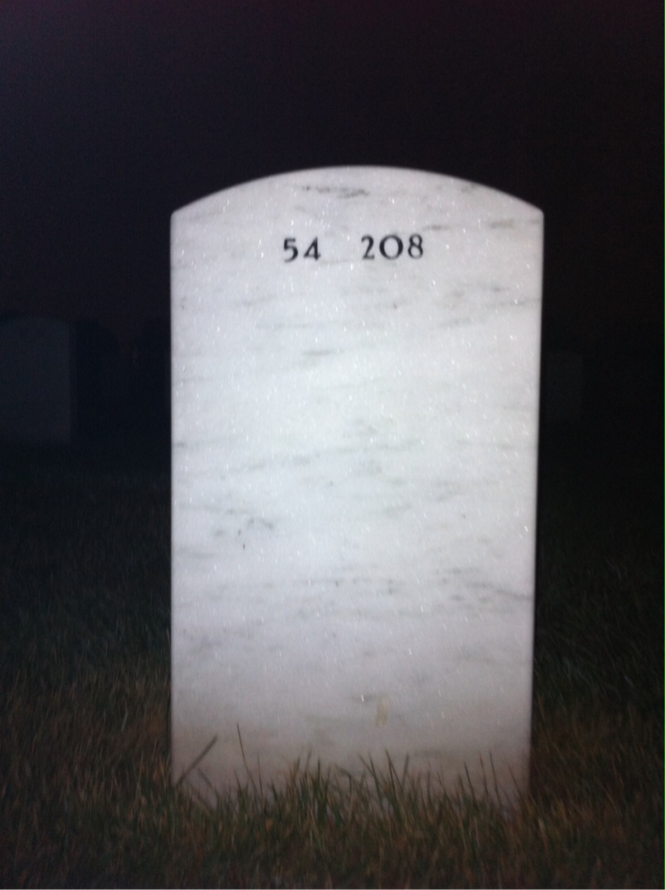 Back of headstone — Chester Tennison