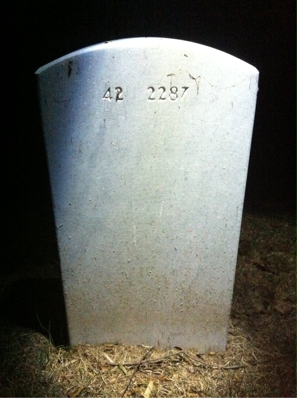 Back of headstone — Chauncey Hoffman