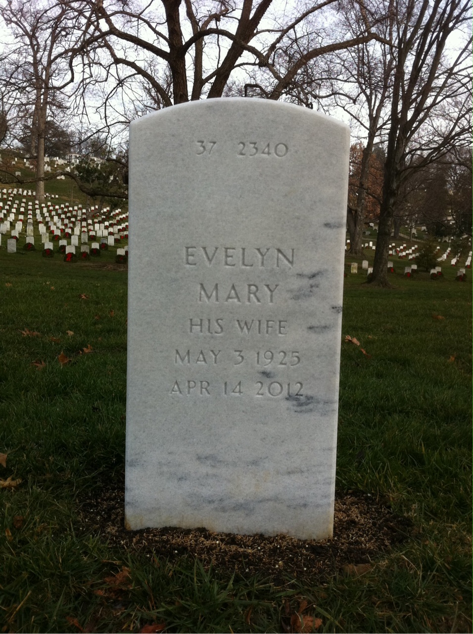 Back of headstone — Harvey Mittendorf