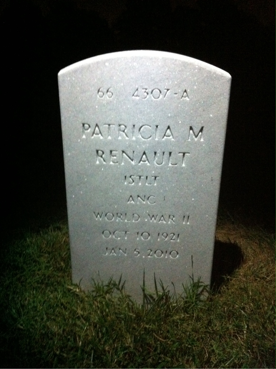 Back of headstone — George Renault