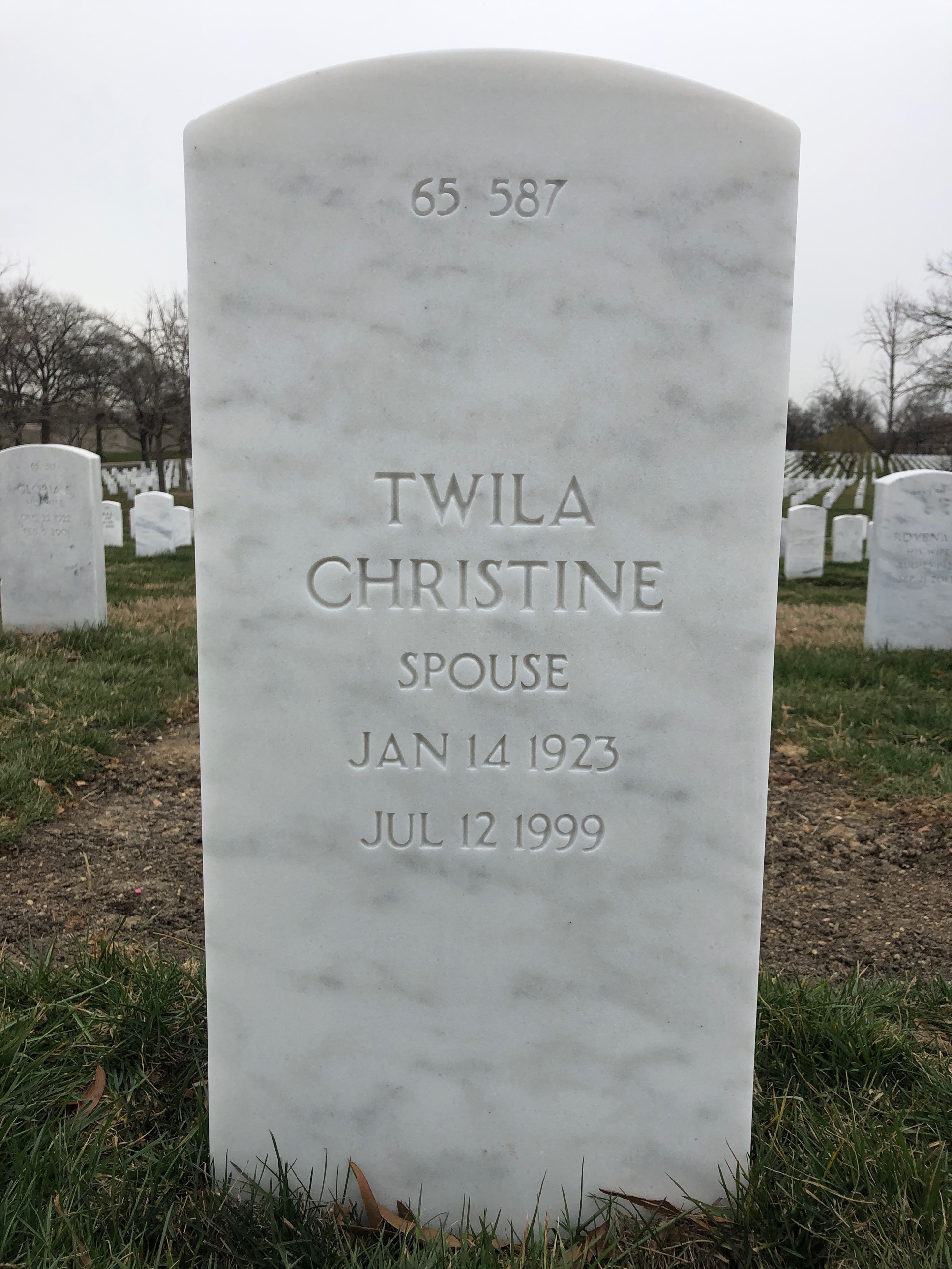 Back of headstone — Frederick R Carmichael