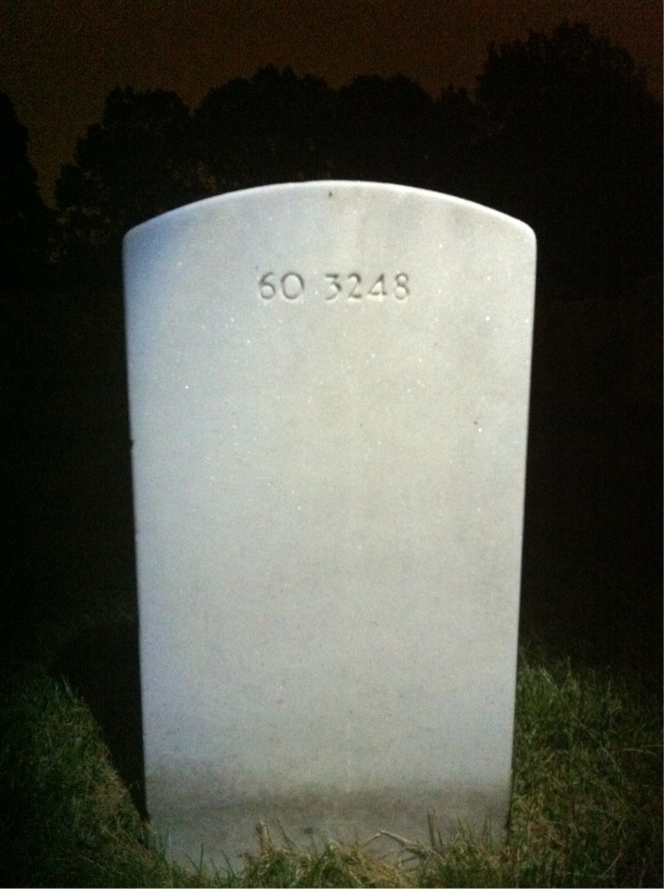 Back of headstone — Allin Moore
