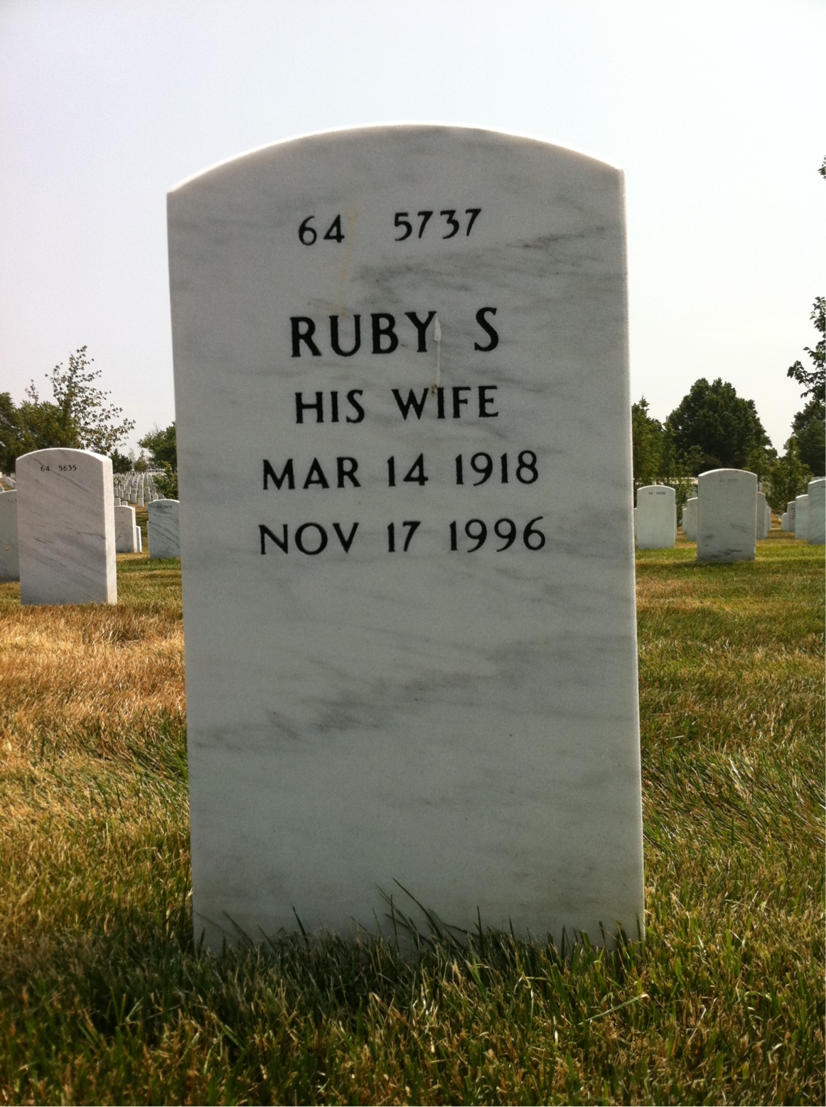 Back of headstone — Octavian Tuckerman