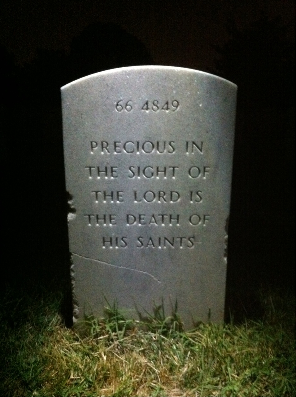 Back of headstone — Robert Breese