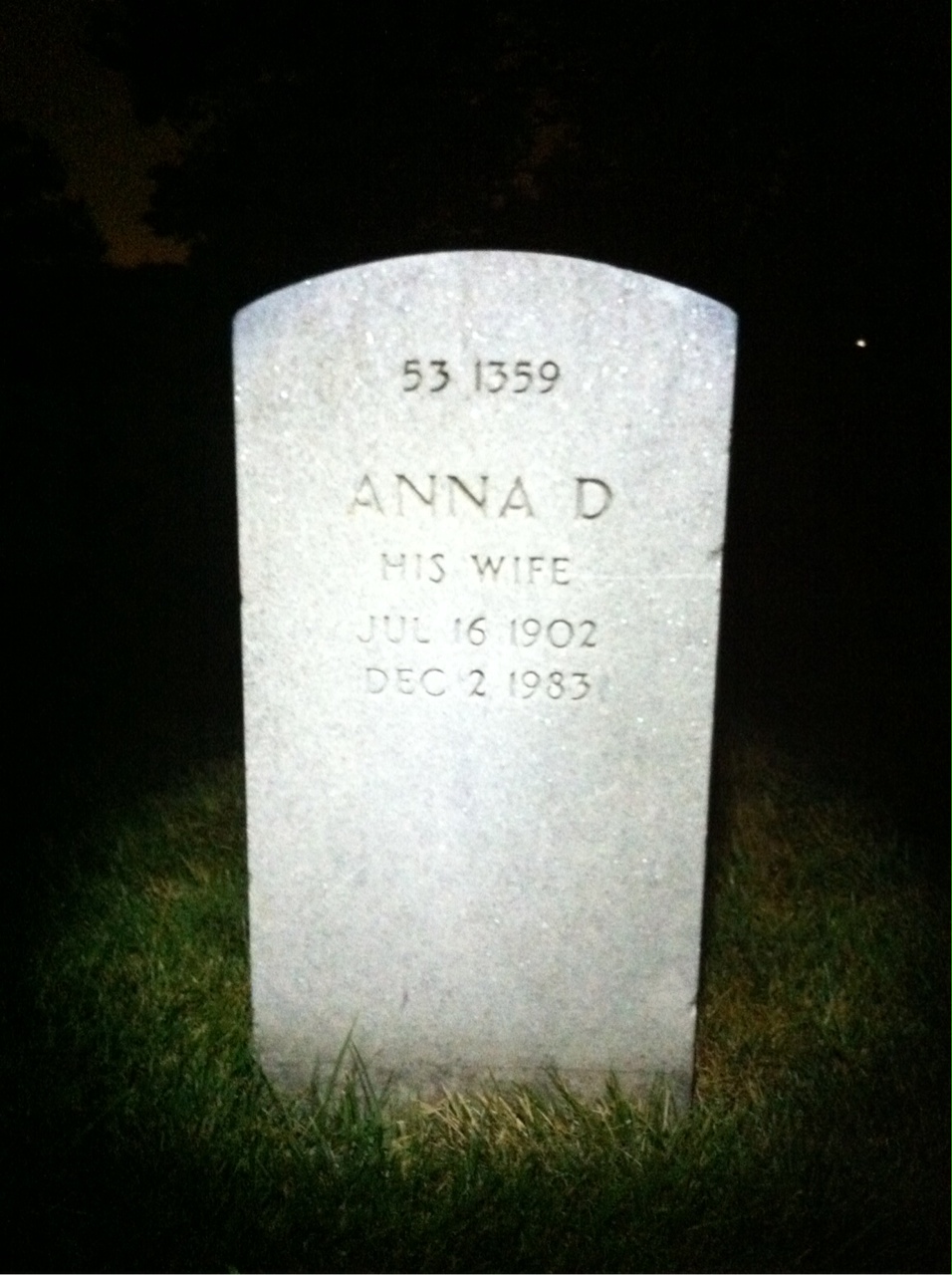 Back of headstone — Patrick Ryan