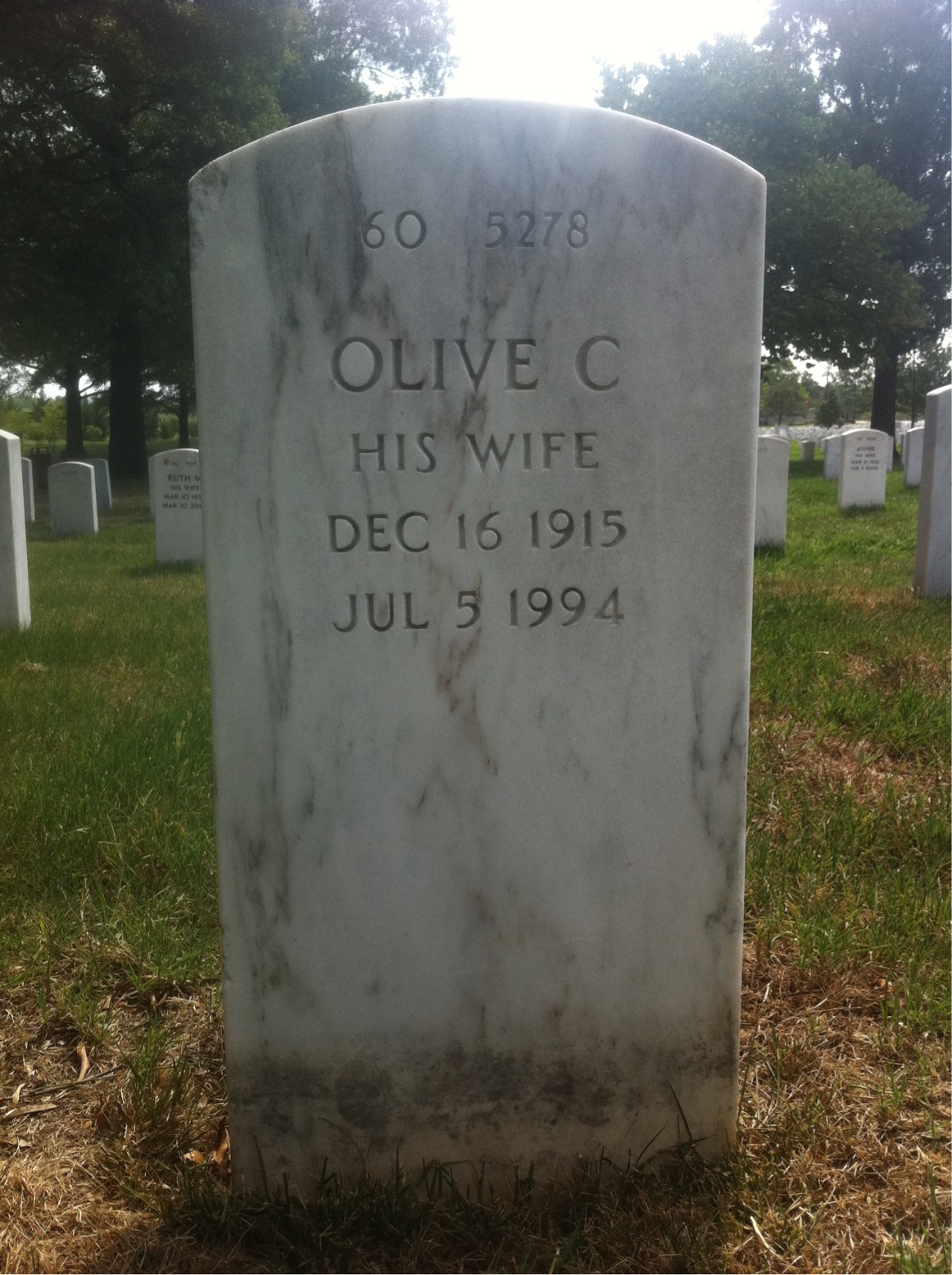 Back of headstone — James Alexander
