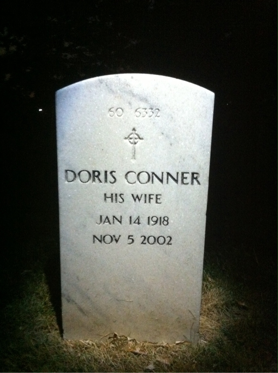 Back of headstone — Doris Andress