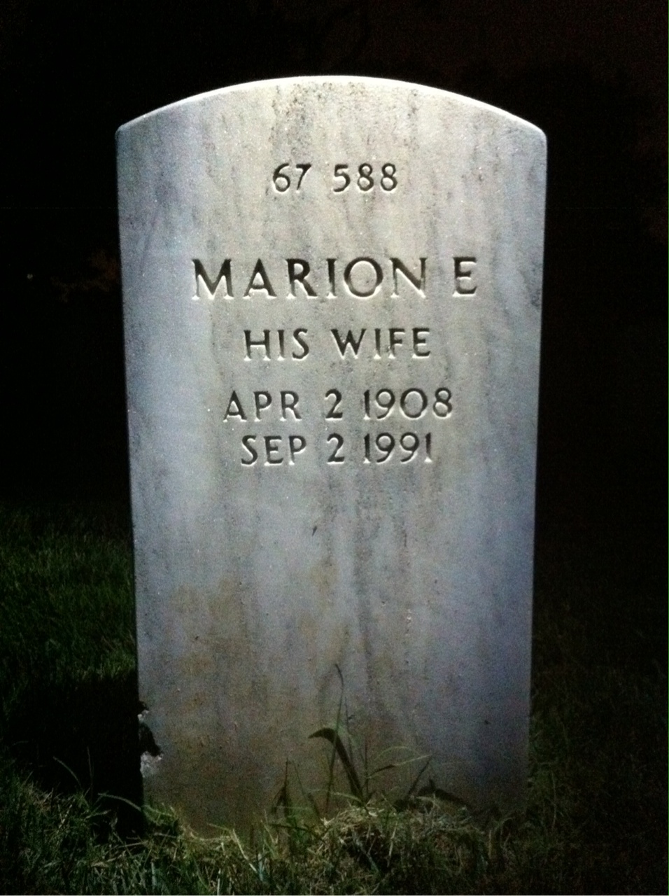 Back of headstone — James Abusia