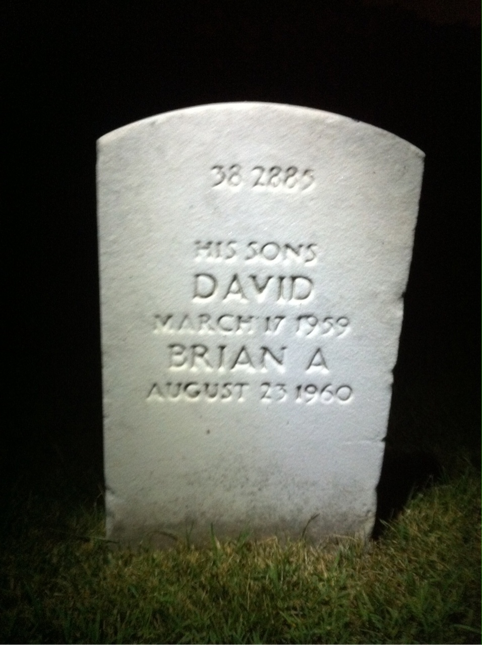 Back of headstone — Thomas Murphy
