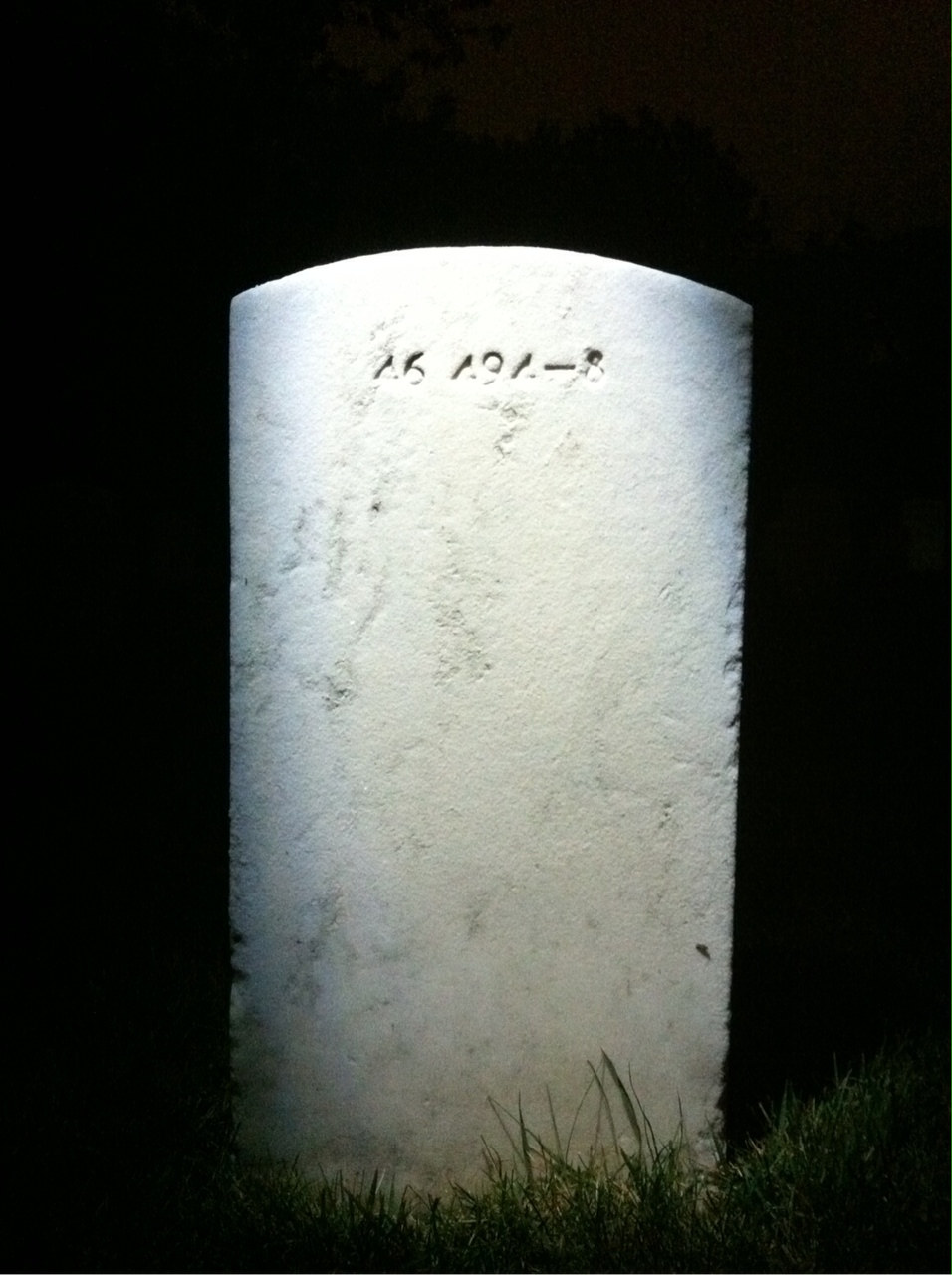 Back of headstone — Dan Mills