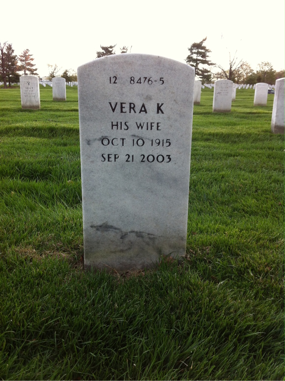 Back of headstone — Howard Burton
