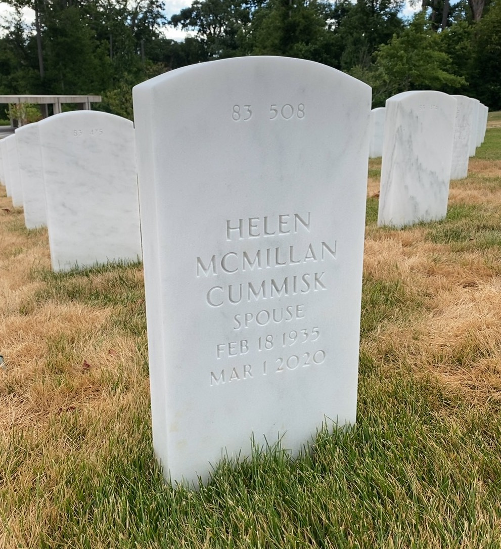 Back of headstone — John Cummisk