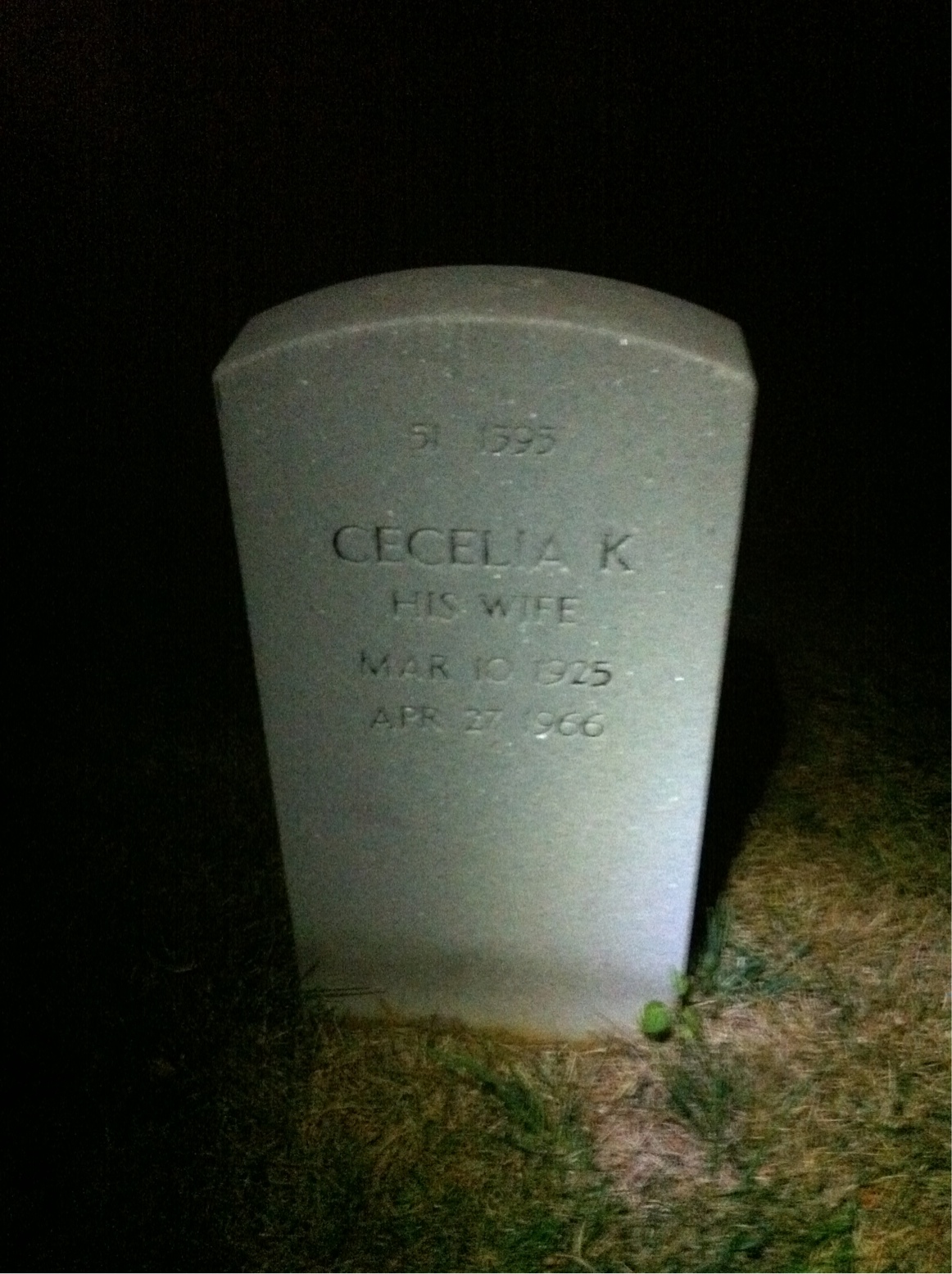 Back of headstone — Calvin Moorman