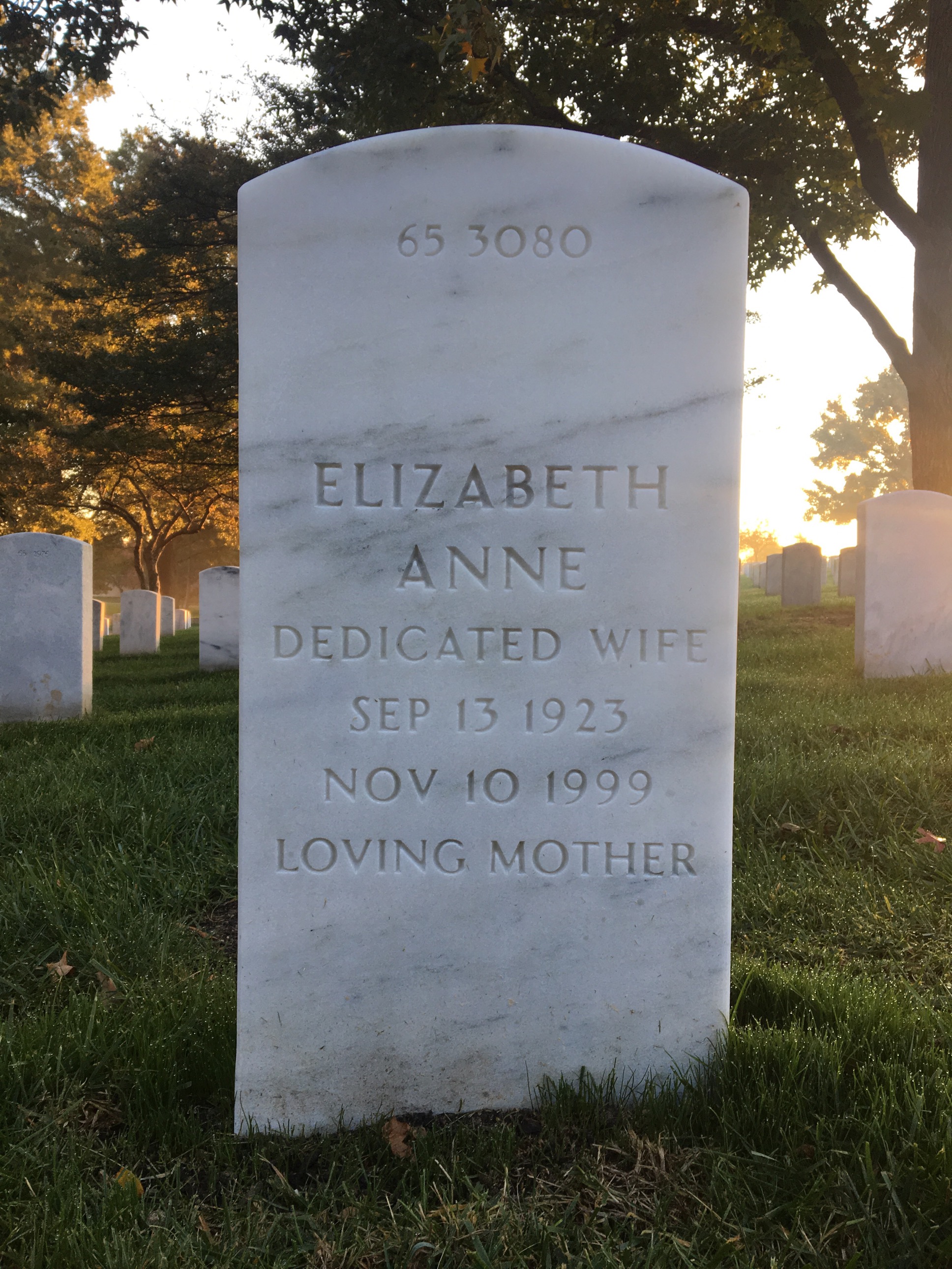 Back of headstone — William T Wallace