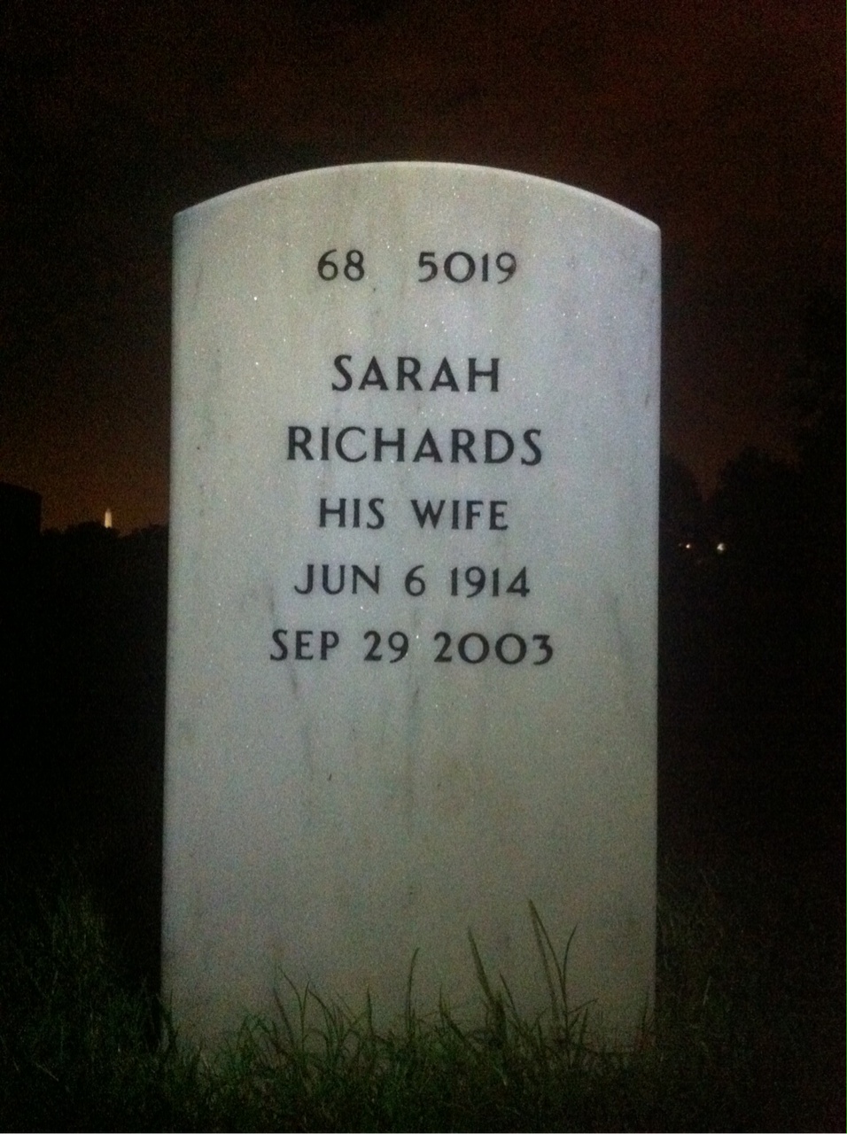 Back of headstone — John Crowe