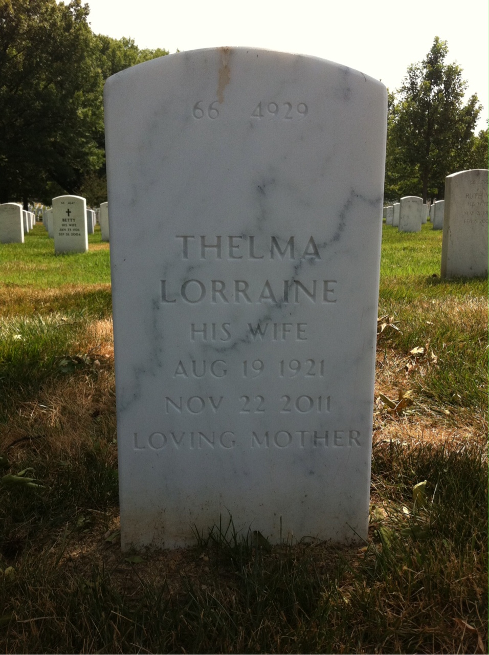 Back of headstone — James Alderton
