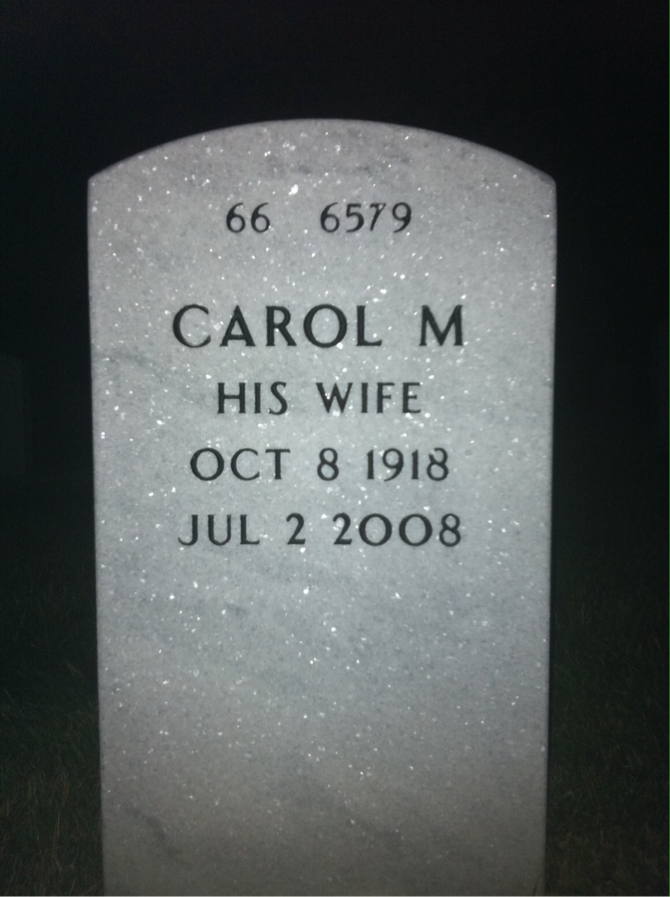 Back of headstone — William Armstrong