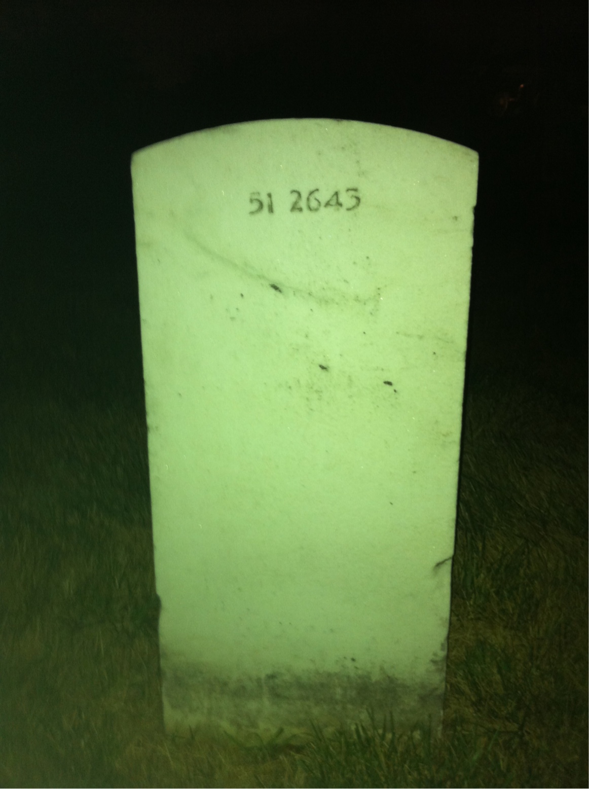 Back of headstone — George Moss