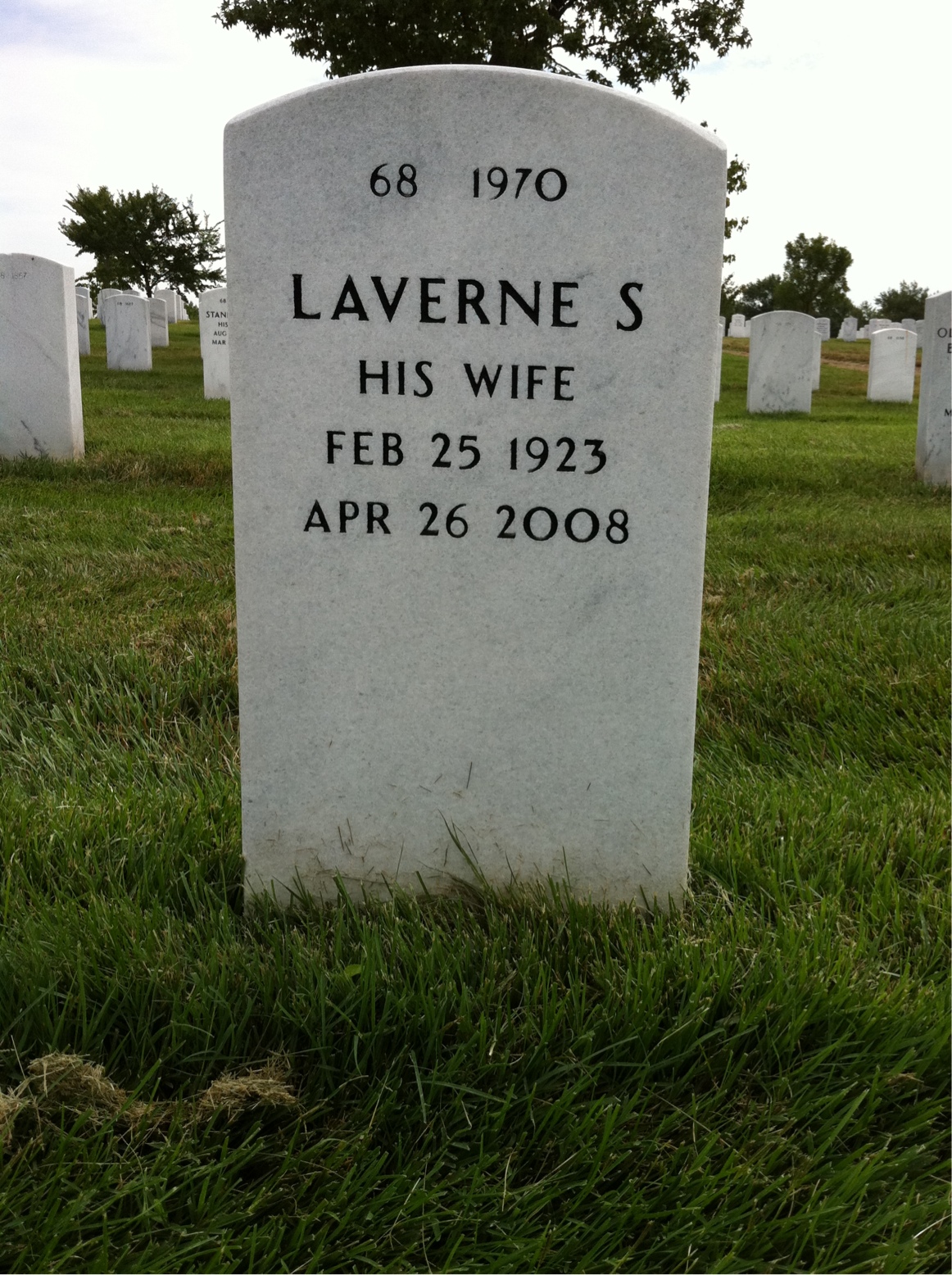 Back of headstone — John Moak